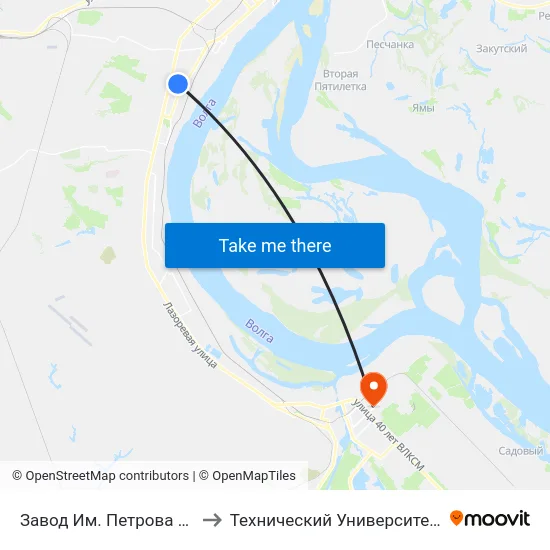 Завод Им. Петрова (Автобус) to Технический Университет (Волггту) map
