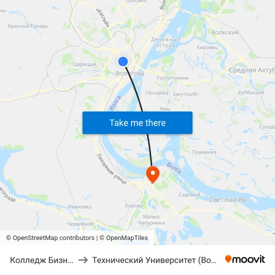 Колледж Бизнеса to Технический Университет (Волггту) map