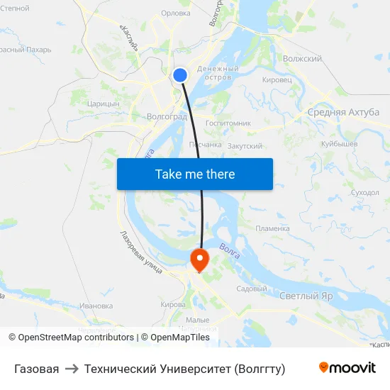 Газовая to Технический Университет (Волггту) map