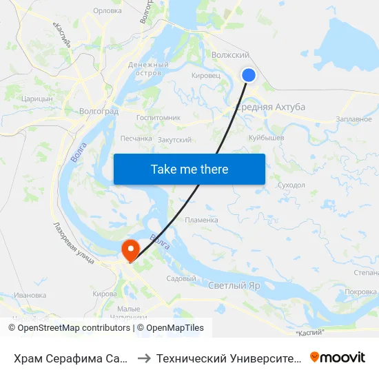 Храм Серафима Саровского to Технический Университет (Волггту) map
