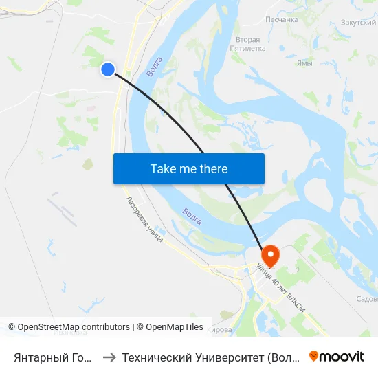 Янтарный Город to Технический Университет (Волггту) map