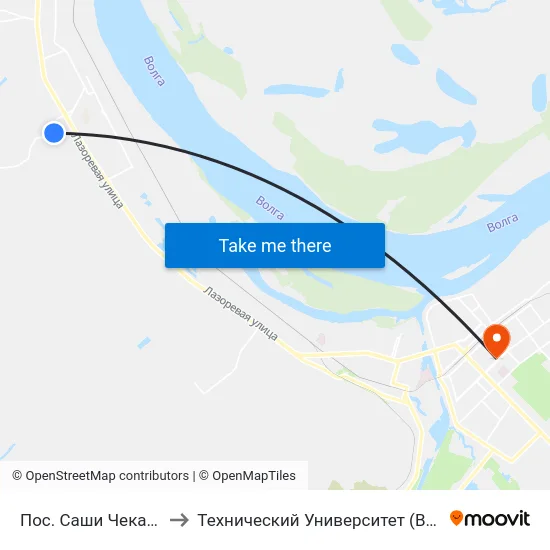 Пос. Саши Чекалина to Технический Университет (Волггту) map