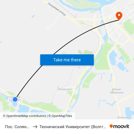 Пос. Соляной to Технический Университет (Волггту) map