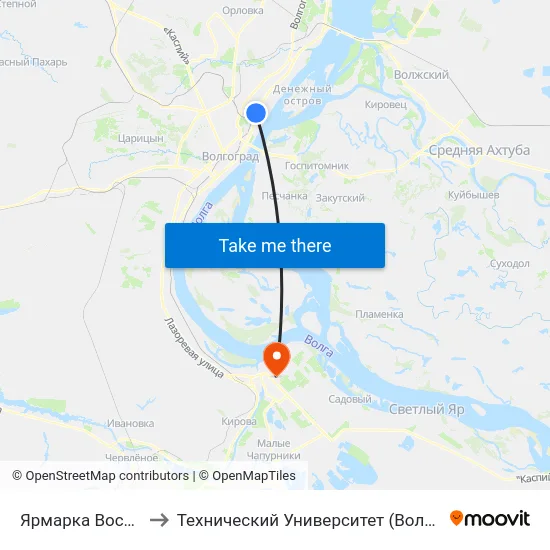 Ярмарка Восток to Технический Университет (Волггту) map
