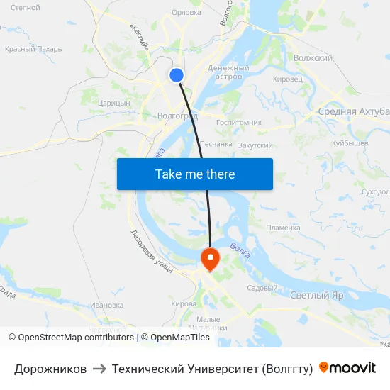 Дорожников to Технический Университет (Волггту) map