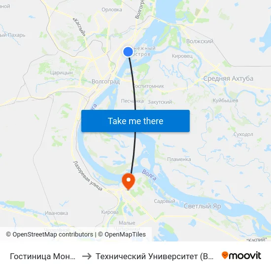 Гостиница Монолит to Технический Университет (Волггту) map