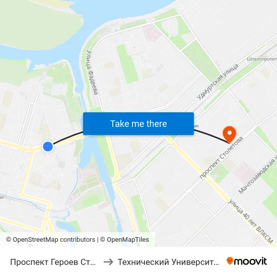 Проспект Героев Сталинграда to Технический Университет (Волггту) map