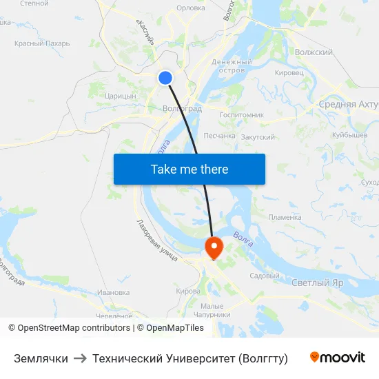 Землячки to Технический Университет (Волггту) map