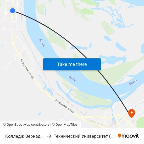 Колледж Вернадского to Технический Университет (Волггту) map