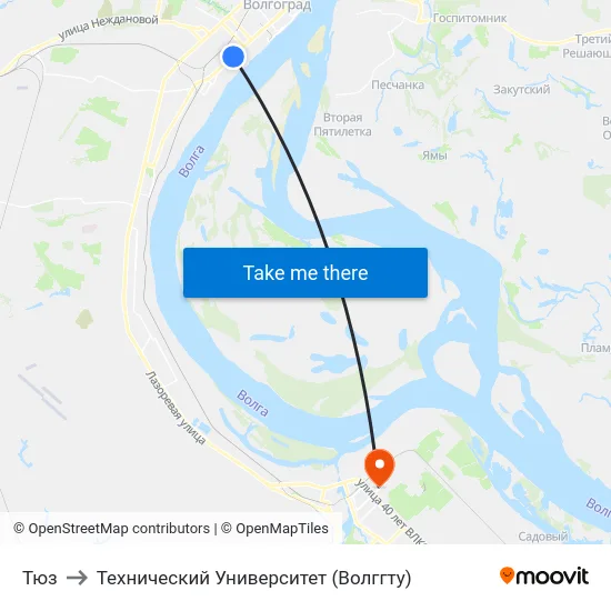 Тюз to Технический Университет (Волггту) map