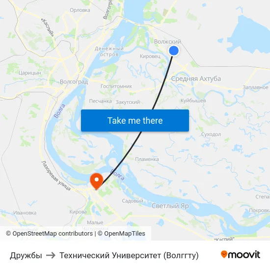 Дружбы to Технический Университет (Волггту) map