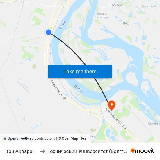 Трц Акварель to Технический Университет (Волггту) map