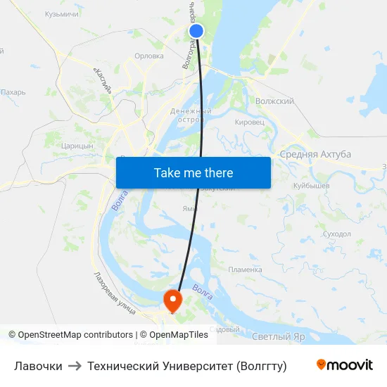 Лавочки to Технический Университет (Волггту) map