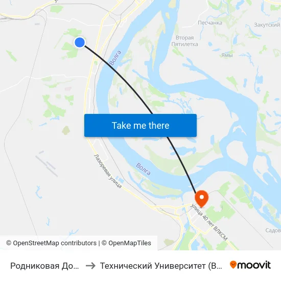 Родниковая Долина to Технический Университет (Волггту) map