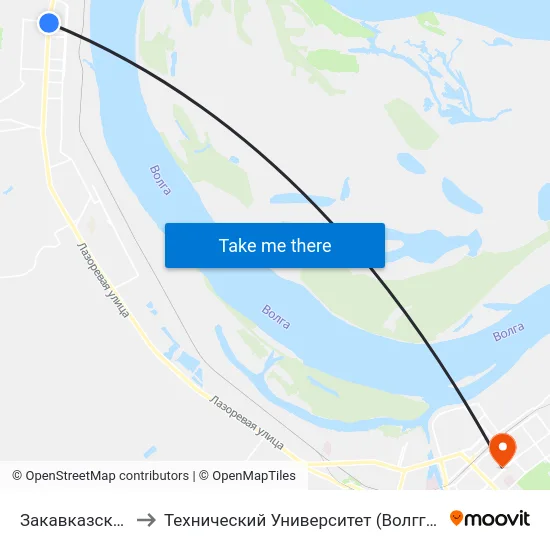 Закавказская to Технический Университет (Волггту) map