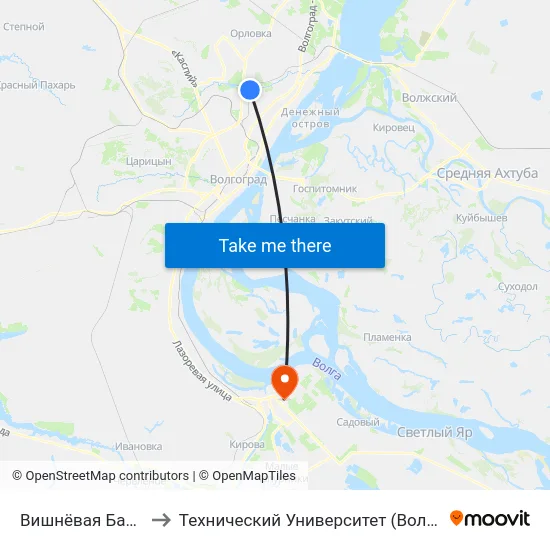 Вишнёвая Балка to Технический Университет (Волггту) map