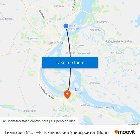 Гимназия №14 to Технический Университет (Волггту) map