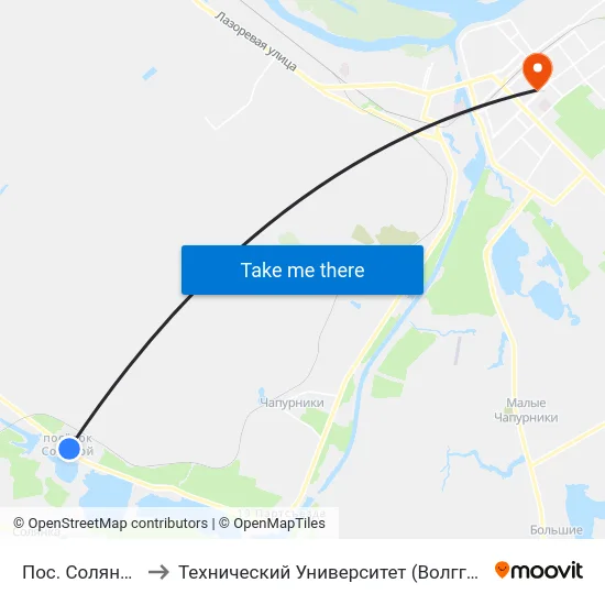 Пос. Соляной to Технический Университет (Волггту) map