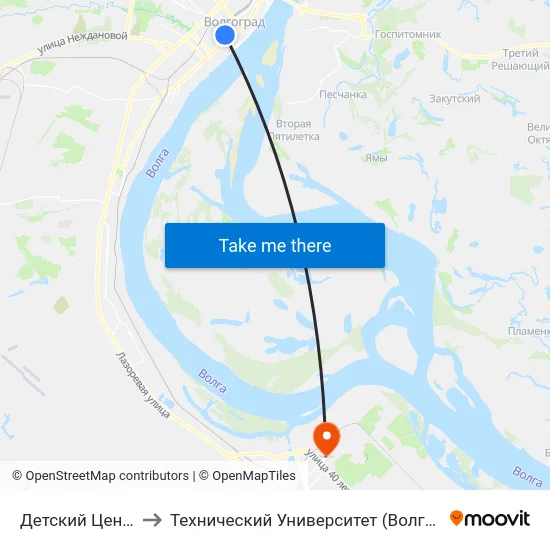 Детский Центр to Технический Университет (Волггту) map