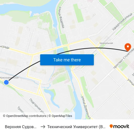 Верхняя Судоверфь to Технический Университет (Волггту) map