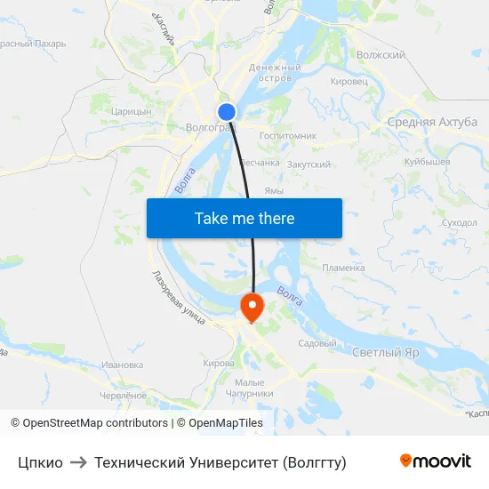Цпкио to Технический Университет (Волггту) map