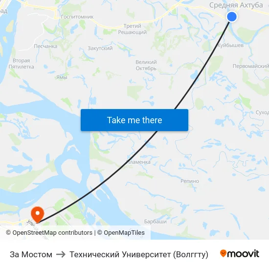 За Мостом to Технический Университет (Волггту) map