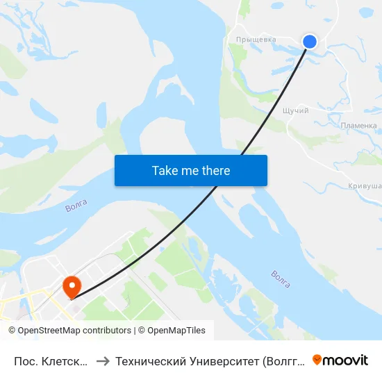 Пос. Клетский to Технический Университет (Волггту) map
