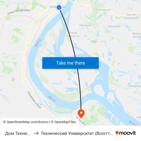 Дом Техники to Технический Университет (Волггту) map