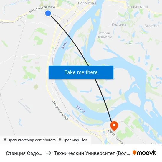 Станция Садовая to Технический Университет (Волггту) map