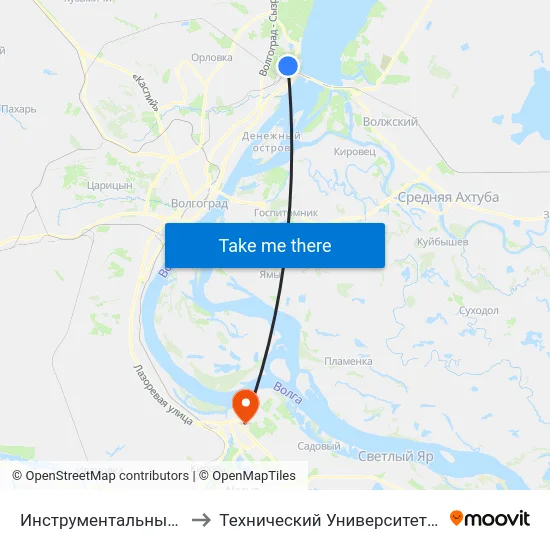 Инструментальный Завод to Технический Университет (Волггту) map