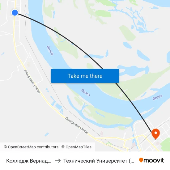 Колледж Вернадского to Технический Университет (Волггту) map