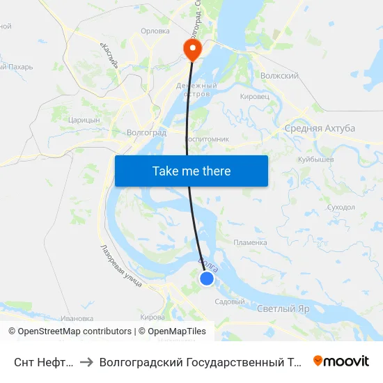 Снт Нефтяник (А) to Волгоградский Государственный Технический Университет map
