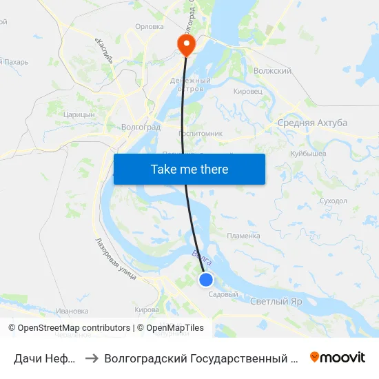 Дачи Нефтебаза (А) to Волгоградский Государственный Технический Университет map