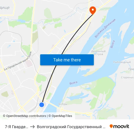 7-Я Гвардейская (А) to Волгоградский Государственный Технический Университет map