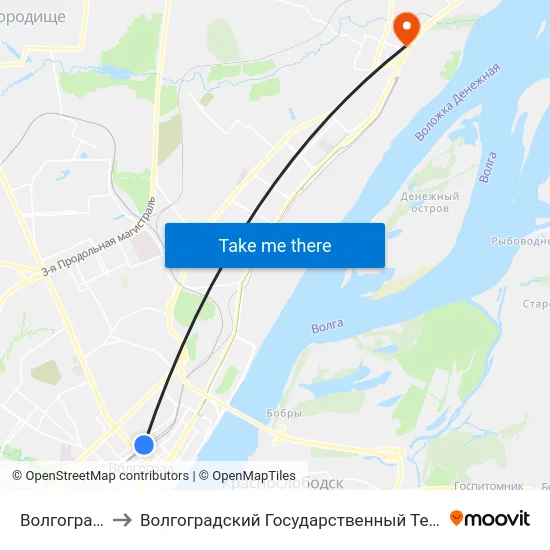 Волгоград Ав (Б) to Волгоградский Государственный Технический Университет map