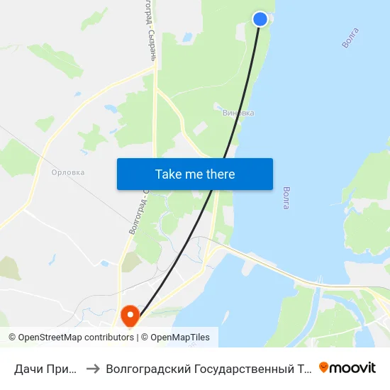 Дачи Приморье (Б) to Волгоградский Государственный Технический Университет map