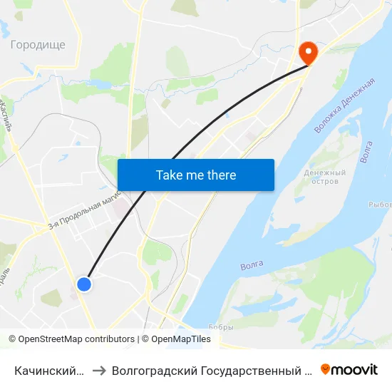 Качинский Рынок (А) to Волгоградский Государственный Технический Университет map