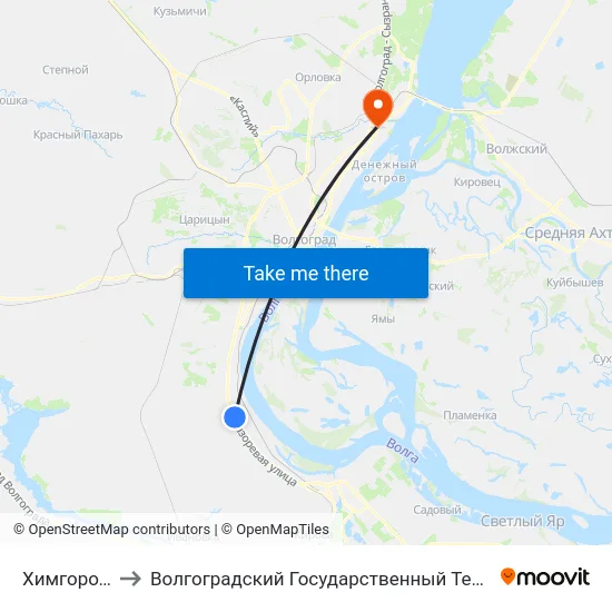 Химгородок (А) to Волгоградский Государственный Технический Университет map