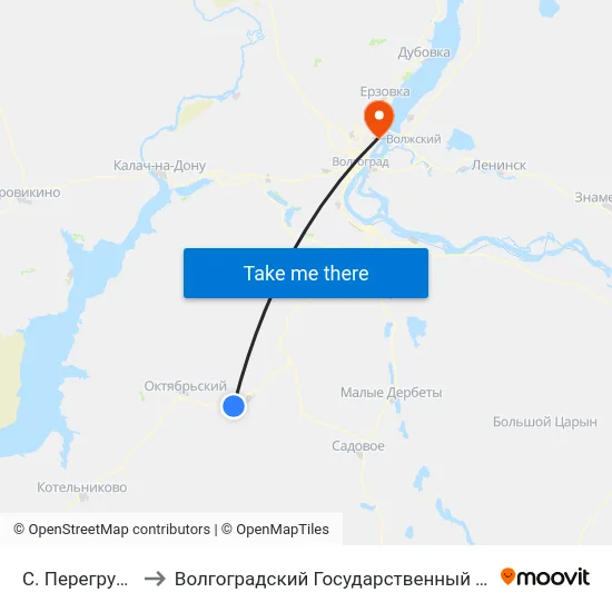 С. Перегрузное Тр (Б) to Волгоградский Государственный Технический Университет map