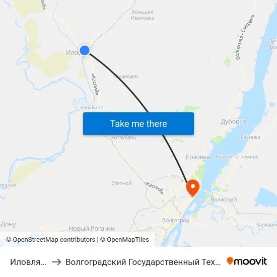 Иловля Тр. (А) to Волгоградский Государственный Технический Университет map