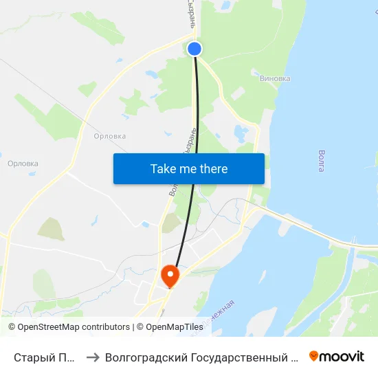 Старый Пост Гаи (Б) to Волгоградский Государственный Технический Университет map