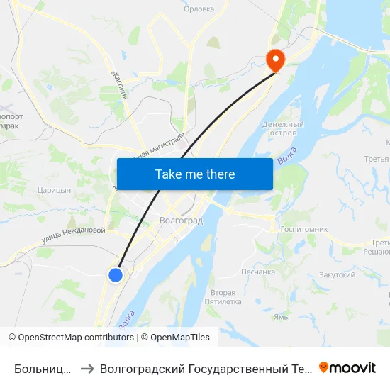 Больница №7 (Б) to Волгоградский Государственный Технический Университет map
