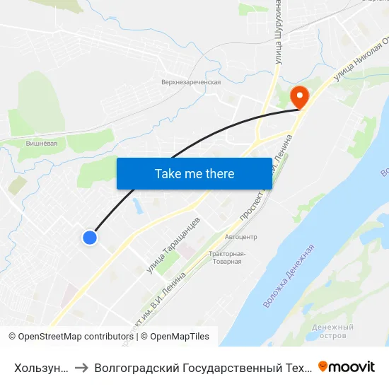 Хользунова (А) to Волгоградский Государственный Технический Университет map