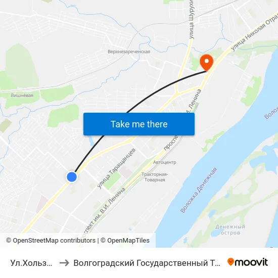 Ул.Хользунова (Б) to Волгоградский Государственный Технический Университет map