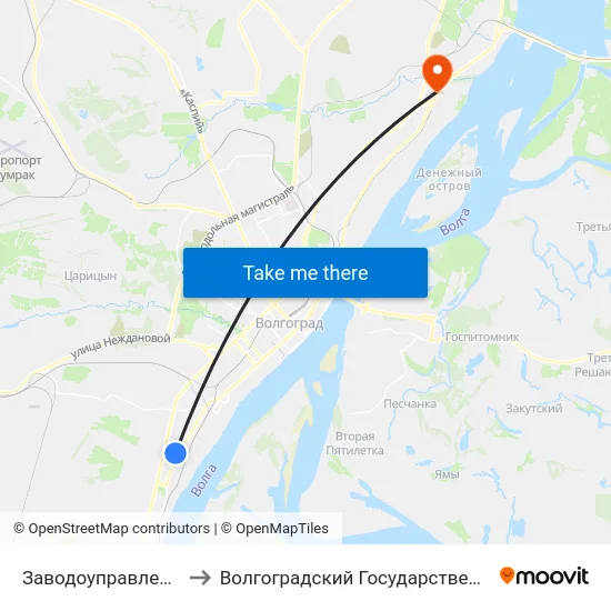 Заводоуправление Им.Петрова (Б) to Волгоградский Государственный Технический Университет map