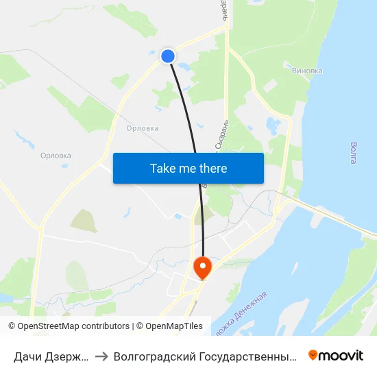 Дачи Дзержинец Тр. (А) to Волгоградский Государственный Технический Университет map