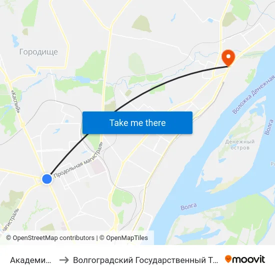 Академия Мвд (А) to Волгоградский Государственный Технический Университет map