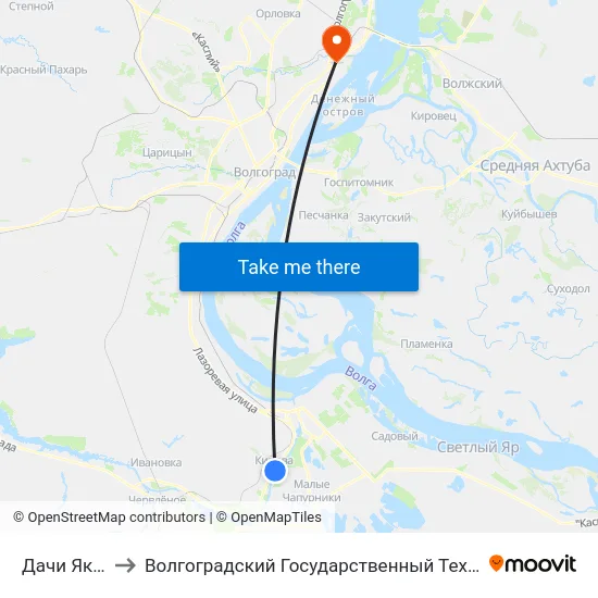 Дачи Якорь (А) to Волгоградский Государственный Технический Университет map