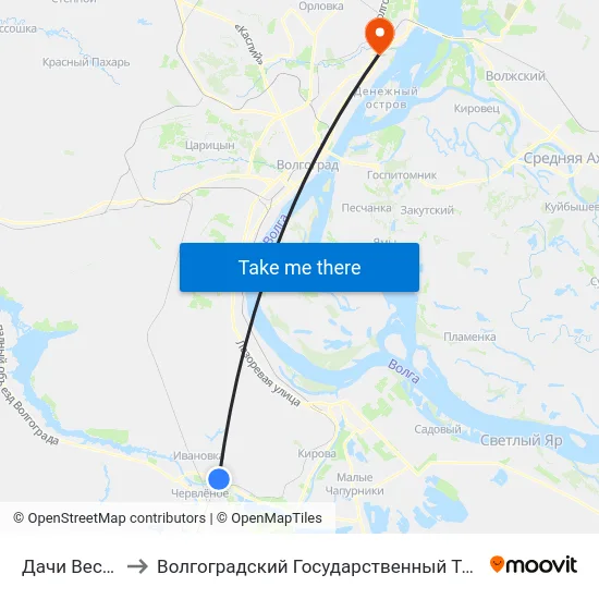 Дачи Весна Тр.(А) to Волгоградский Государственный Технический Университет map