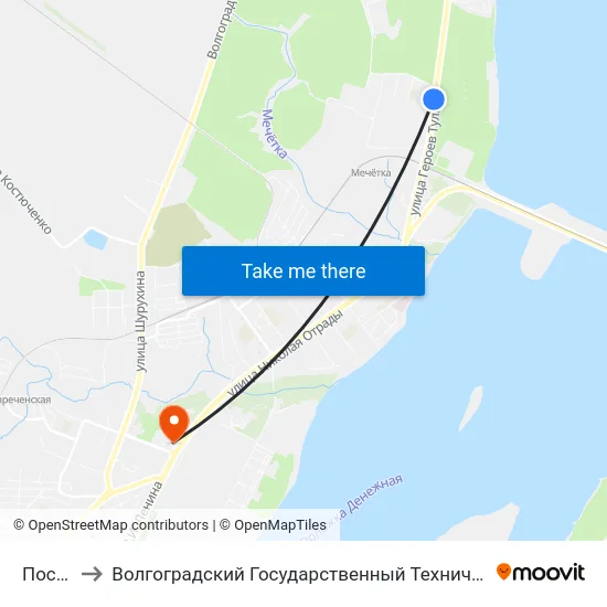 Пос. Гэс to Волгоградский Государственный Технический Университет map